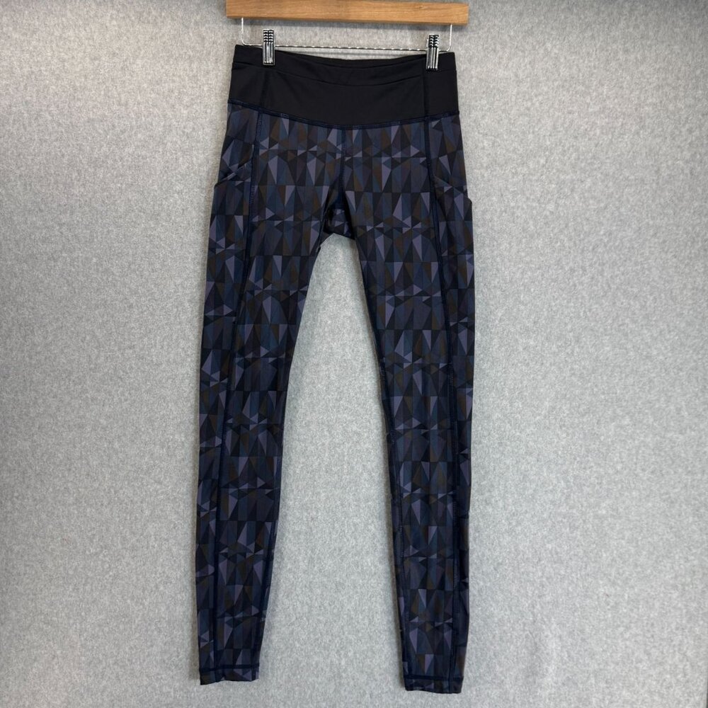 Lululemon Womens Size‎ 4 Purple Speed Tight Leggings Stained Glass Side Pockets